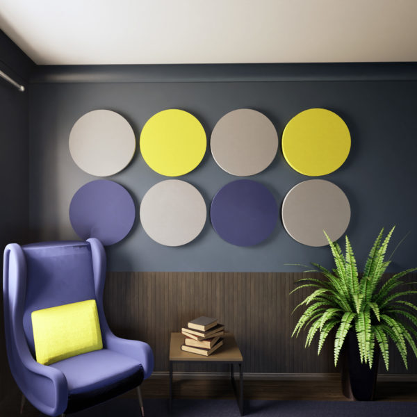 ProSound Acoustic wall panels in Coloured cirlces