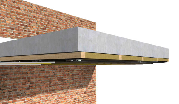 ReductoClip battened concrete ceiling front view