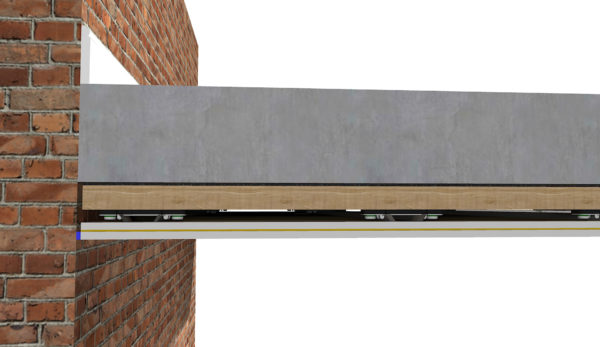 ReductoClip battened concrete ceiling perimeter detail