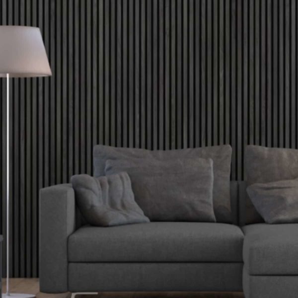 Acoustic Timber Slatted Panel Charcoal