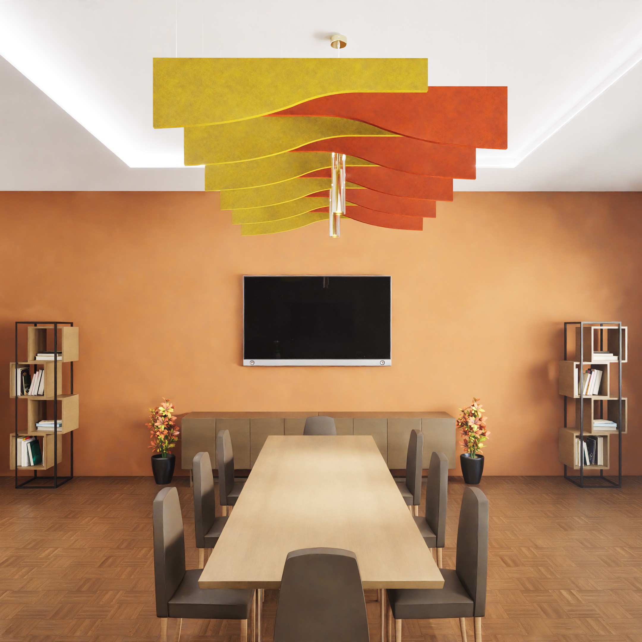 Flow baffle orange boardroom