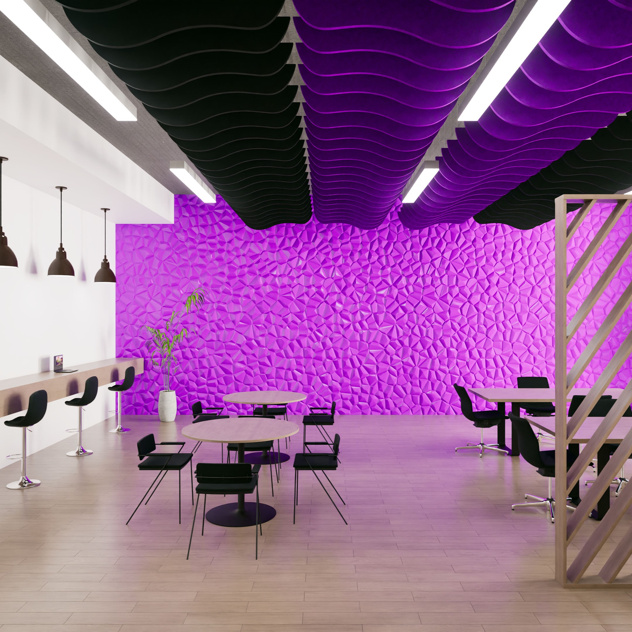 wave baffle office